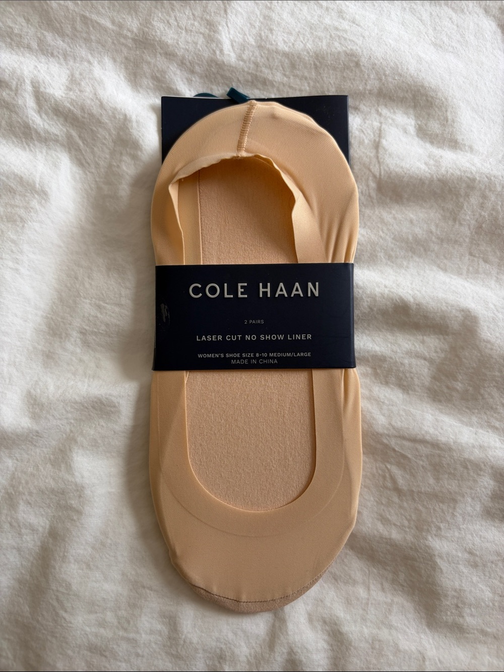 Cole Haan Nude/Beige Laser-Cut No-Show Liners shoe size 8-10